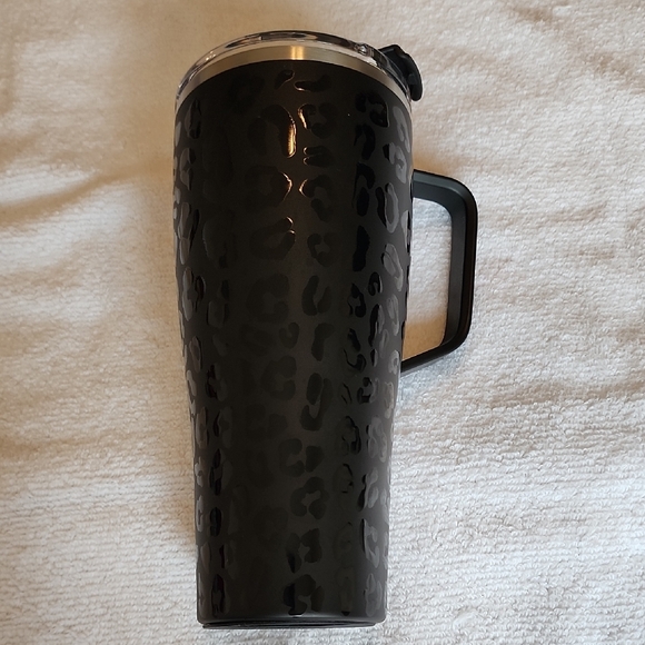 Stylish Black Leopard Print Travel Mug - Picture 3 of 7